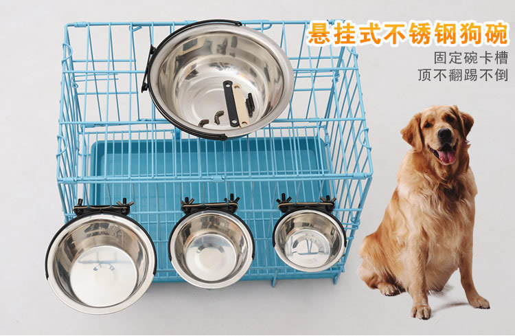 Pet Hanging Fixed Stainless Steel Upgraded Dog Bowl Hanging Cage Anti-Tumble Pet Food Basin Pet Bowl Basin Pet Hanging Fixed Stainless Steel Upgraded Dog Bowl Hanging Cage Anti-Tumble Pet Food Basin Pet Bowl Basin