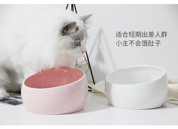 New Bobo Pet Bowl Laid-Back Cat Food Holder Dog Bowl Oblique Non-Slip Large Capacity Ceramic Cat Bowl New Bobo Pet Bowl Laid-Back Cat Food Holder Dog Bowl Oblique Non-Slip Large Capacity Ceramic Cat Bowl
