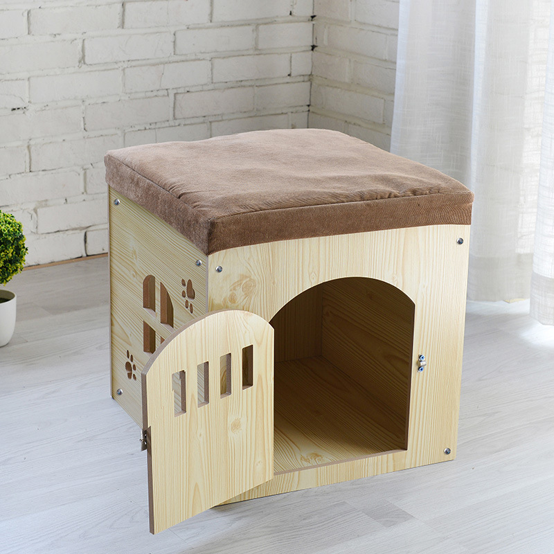 Pet Plug-in Shoe Changing Stool Removable and Washable Four Seasons Pet House Wooden Pet Nest Storage Doghouse Cathouse Rabbit Cage
