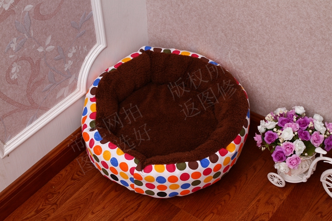 The Pet supplies nest cat Folding House Dog Nest cotton dot canvas Pet Nest four-piece set