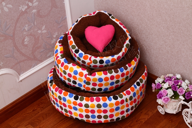 The Pet supplies nest cat Folding House Dog Nest cotton dot canvas Pet Nest four-piece set