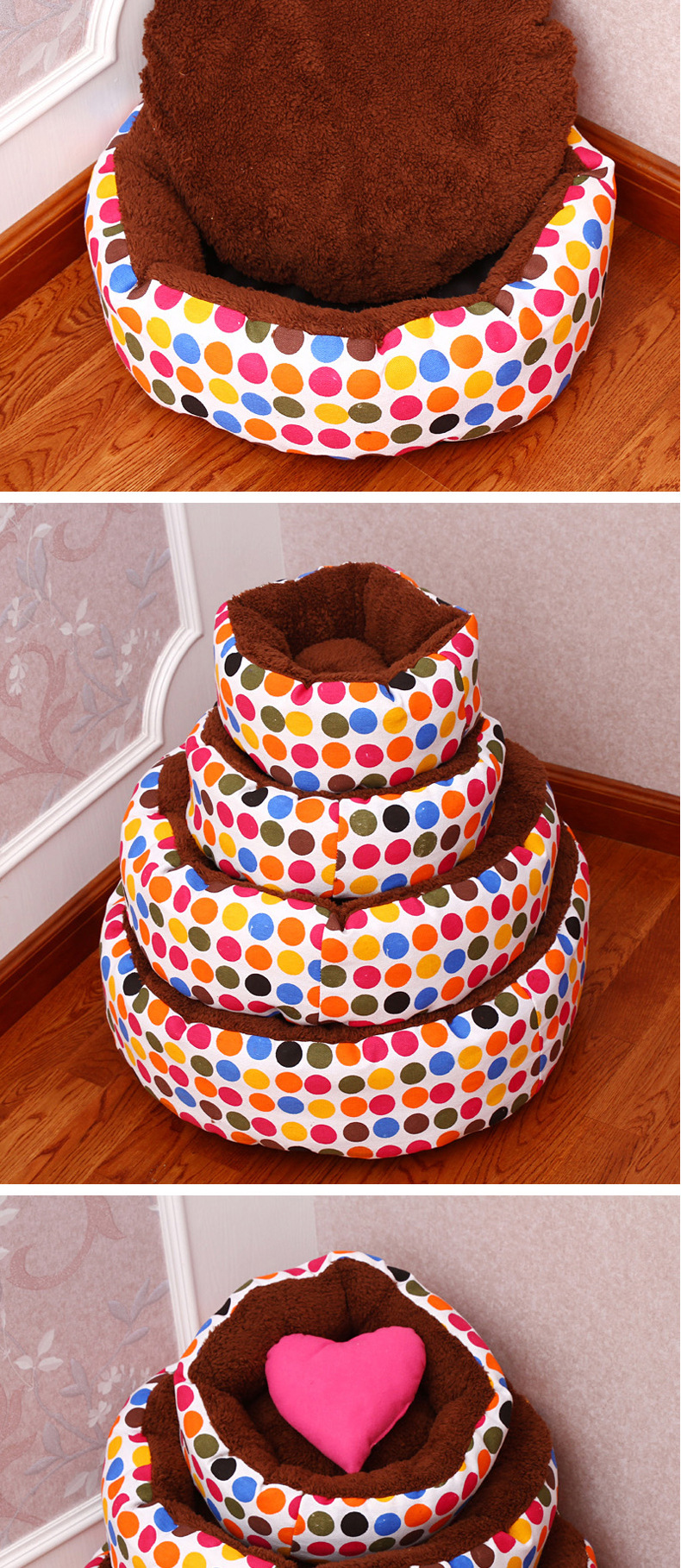 The Pet supplies nest cat Folding House Dog Nest cotton dot canvas Pet Nest four-piece set The Pet supplies nest cat Folding House Dog Nest cotton dot canvas Pet Nest four-piece set