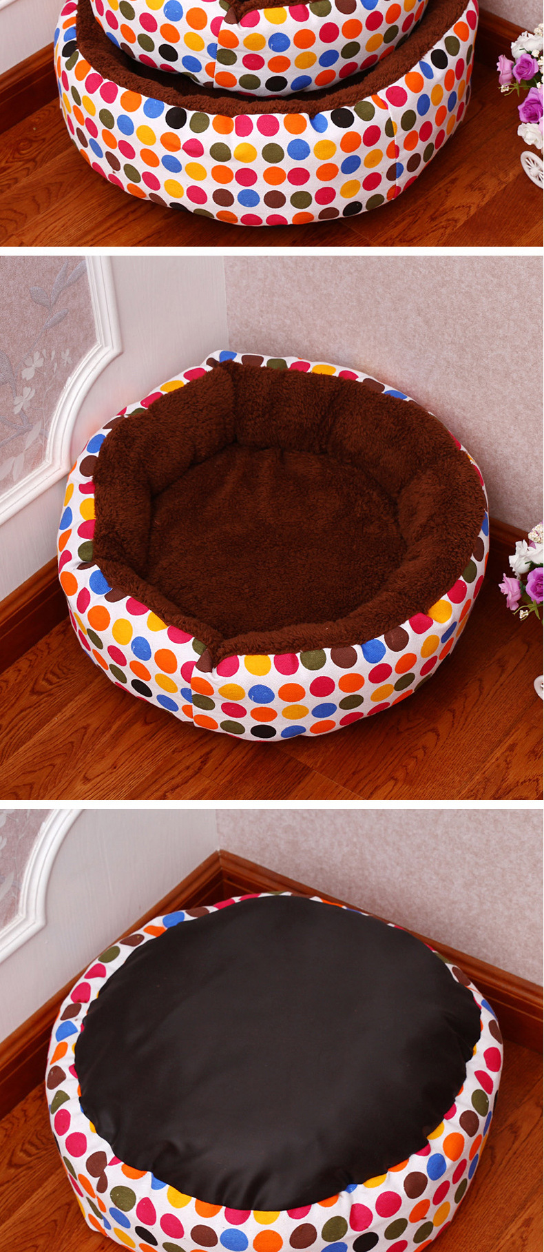 The Pet supplies nest cat Folding House Dog Nest cotton dot canvas Pet Nest four-piece set The Pet supplies nest cat Folding House Dog Nest cotton dot canvas Pet Nest four-piece set
