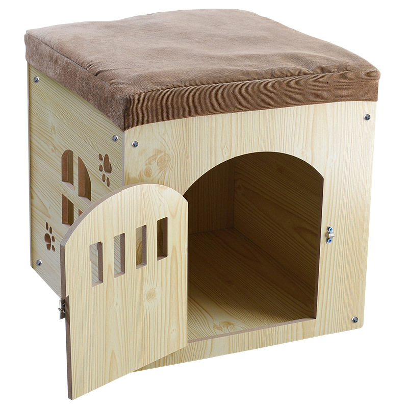 Pet Plug-in Shoe Changing Stool Removable and Washable Four Seasons Pet House Wooden Pet Nest Storage Doghouse Cathouse Rabbit Cage