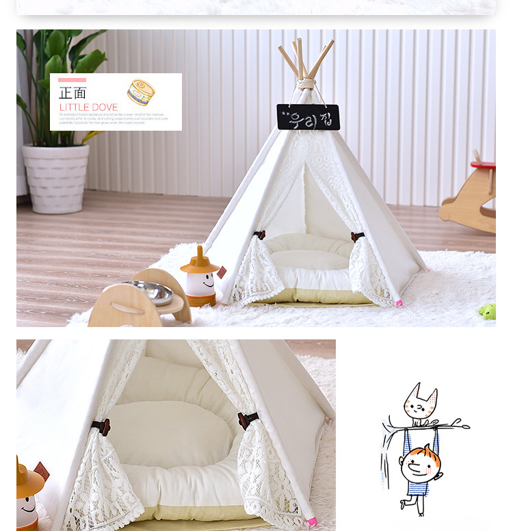 Small Turtledove Pet Tent Cat Kennel Removable and Washable Canvas Fabric Wooden Pet Nest Pet Pad Pet Supplies Small Turtledove Pet Tent Cat Kennel Removable and Washable Canvas Fabric Wooden Pet Nest Pet Pad Pet Supplies
