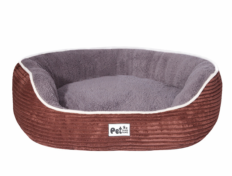 Manufacturer direct sale pet supplies striped corduroy three - piece set dog nest cat nest of autumn winter set pet nest Manufacturer direct sale pet supplies striped corduroy three - piece set dog nest cat nest of autumn winter set pet nest