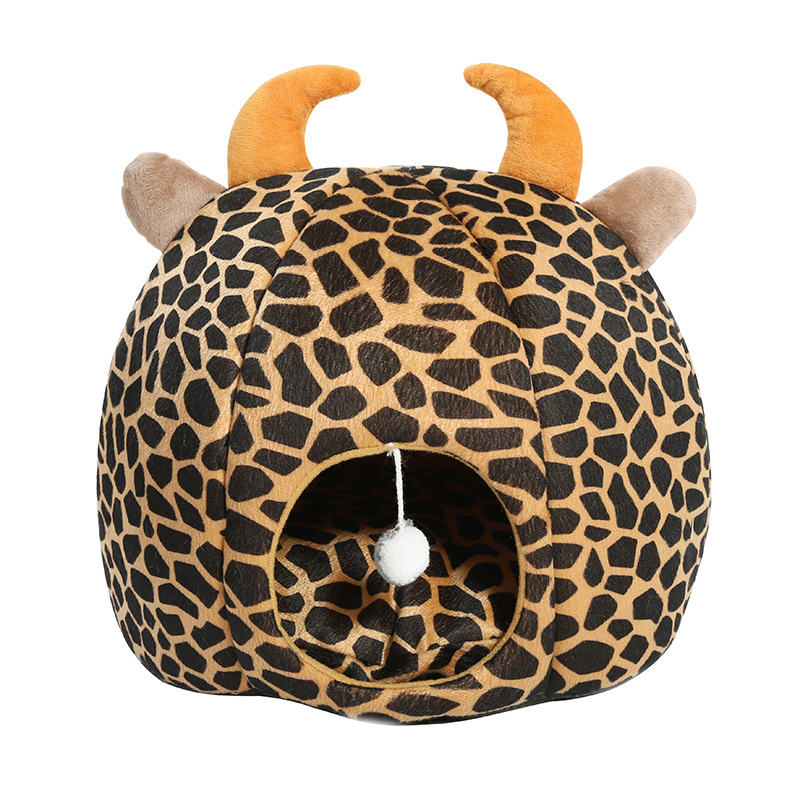 Winter Pet Cathouse Doghouse Plush Cartoon Kennel Warm Stain-Resistant Semi-Closed Pet Nest Pet Supplies Winter Pet Cathouse Doghouse Plush Cartoon Kennel Warm Stain-Resistant Semi-Closed Pet Nest Pet Supplies