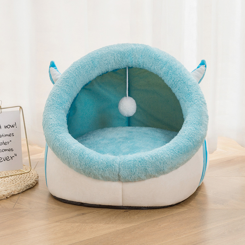 Winter Pet Cathouse Doghouse Plush Cartoon Kennel Warm Stain-Resistant Semi-Closed Pet Nest Pet Supplies Winter Pet Cathouse Doghouse Plush Cartoon Kennel Warm Stain-Resistant Semi-Closed Pet Nest Pet Supplies