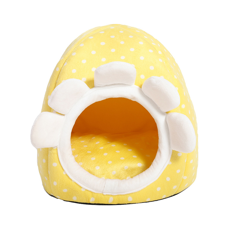 Winter Pet Cathouse Doghouse Plush Cartoon Kennel Warm Stain-Resistant Semi-Closed Pet Nest Pet Supplies Winter Pet Cathouse Doghouse Plush Cartoon Kennel Warm Stain-Resistant Semi-Closed Pet Nest Pet Supplies