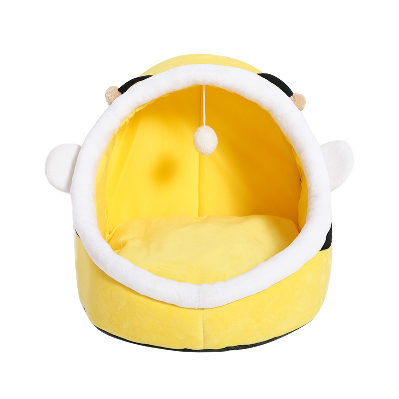Winter Pet Cathouse Doghouse Plush Cartoon Kennel Warm Stain-Resistant Semi-Closed Pet Nest Pet Supplies Winter Pet Cathouse Doghouse Plush Cartoon Kennel Warm Stain-Resistant Semi-Closed Pet Nest Pet Supplies