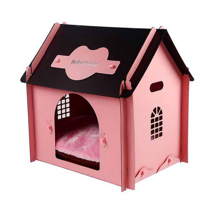 Eco-friendly material folding small dog cage plastic durable pet nest easy to clean the teddy house.