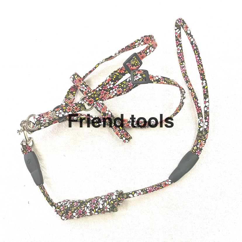 Pet Chain Dog Cat Hand Holding Rope Five-Color Flower Material Leather