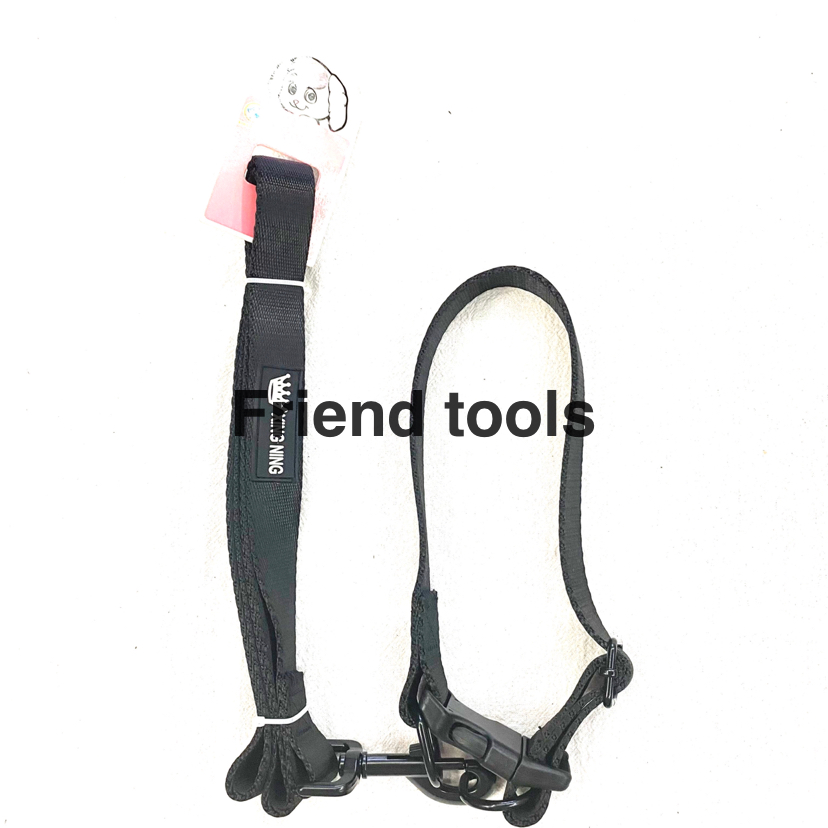 Pet Chain Nylon Flat Rope Collar Traction Belt Black Brown
