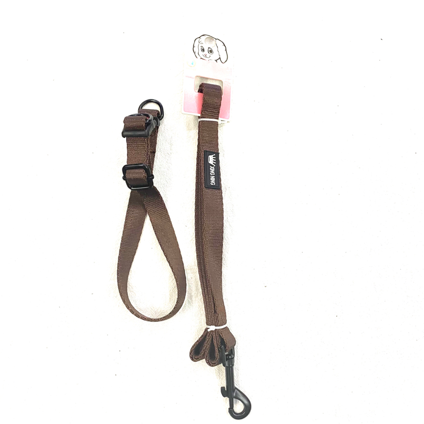 Pet Chain Nylon Flat Rope Collar Traction Belt Black Brown Pet Chain Nylon Flat Rope Collar Traction Belt Black Brown