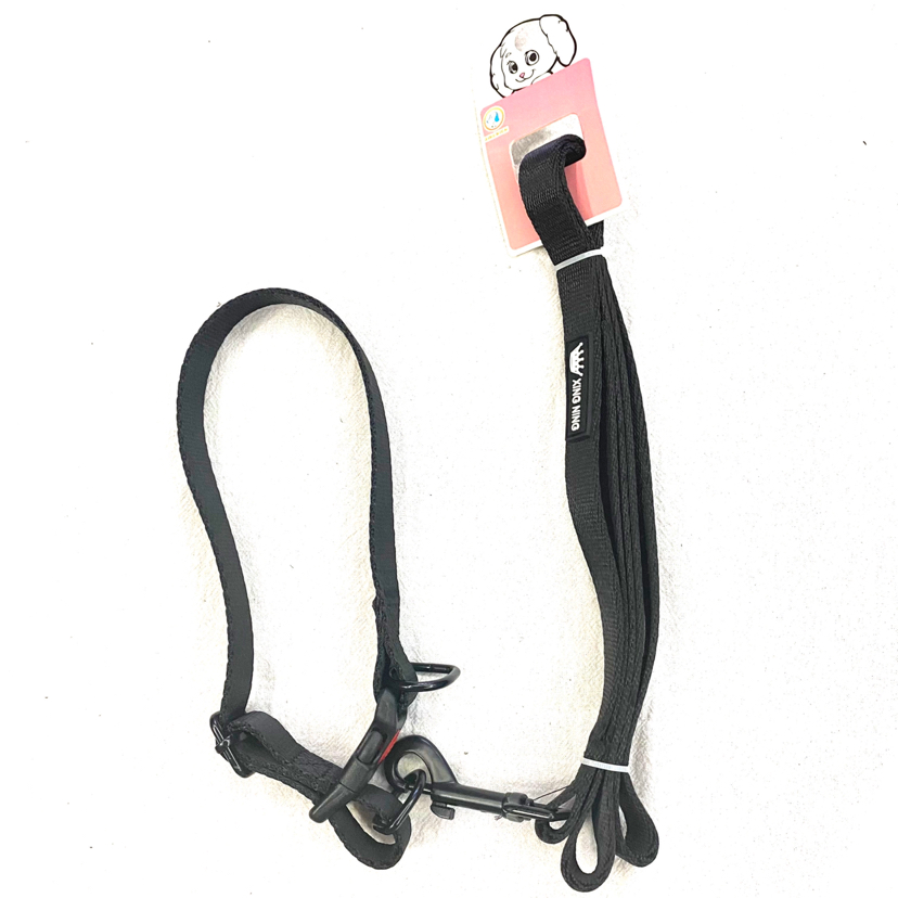 Pet Chain Nylon Flat Rope Collar Traction Belt Black Brown Pet Chain Nylon Flat Rope Collar Traction Belt Black Brown
