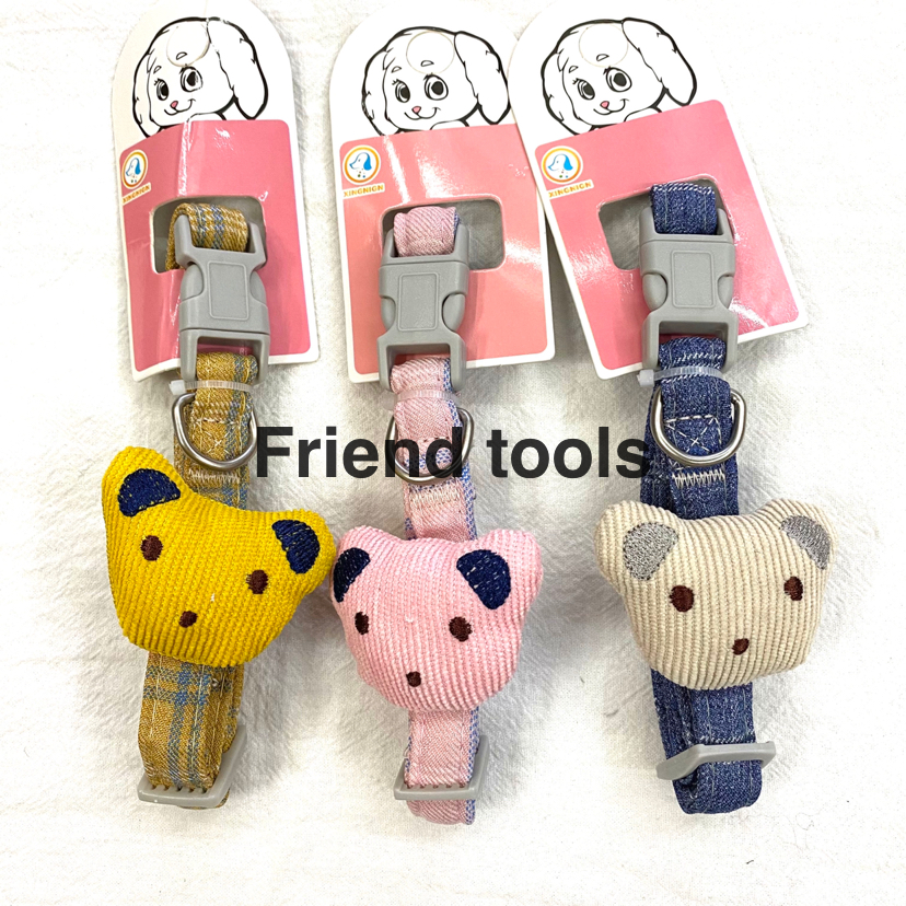 Pet Chain Pure Cotton Checked Cloth Collar