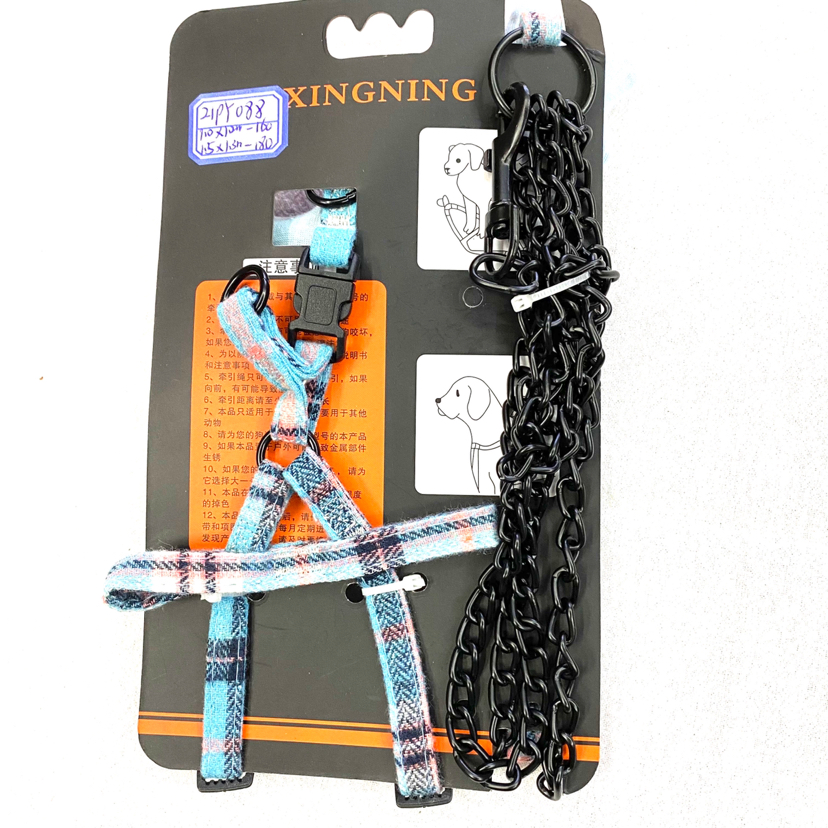 Pet Chain Steel Chain with Webbing Hand Holding Rope 5 Color Tone Pet Chain Steel Chain with Webbing Hand Holding Rope 5 Color Tone