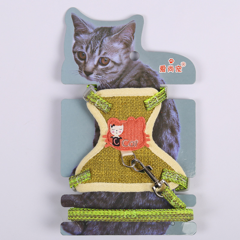 Cross-Border Hot Selling Cartoon Cotton Cloth Cat Pulling Rope Breathable Anti Breaking Loose Cat Rope Vest Style Chest Strap Pet Rope Cross-Border Hot Selling Cartoon Cotton Cloth Cat Pulling Rope Breathable Anti Breaking Loose Cat Rope Vest Style Chest Strap Pet Rope