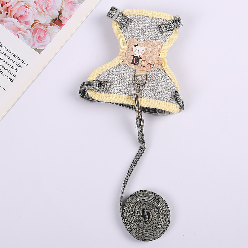 Cross-Border Hot Selling Cartoon Cotton Cloth Cat Pulling Rope Breathable Anti Breaking Loose Cat Rope Vest Style Chest Strap Pet Rope Cross-Border Hot Selling Cartoon Cotton Cloth Cat Pulling Rope Breathable Anti Breaking Loose Cat Rope Vest Style Chest Strap Pet Rope