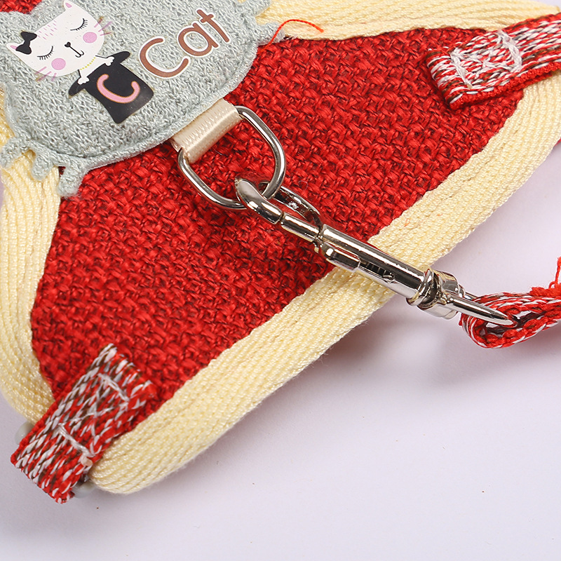 Cross-Border Hot Selling Cartoon Cotton Cloth Cat Pulling Rope Breathable Anti Breaking Loose Cat Rope Vest Style Chest Strap Pet Rope Cross-Border Hot Selling Cartoon Cotton Cloth Cat Pulling Rope Breathable Anti Breaking Loose Cat Rope Vest Style Chest Strap Pet Rope