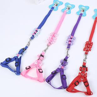 Love is still pet wholesale spot pet rope grid patch cloth with chest and back dog leash manufacturers direct sales
