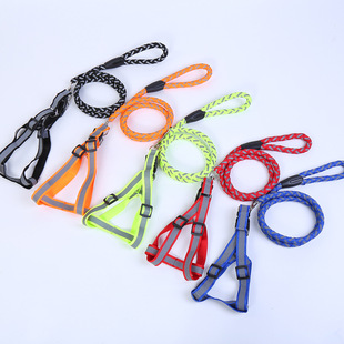 Love is still pet wholesale spot pet rope grid patch cloth with chest and back dog leash manufacturers direct sales