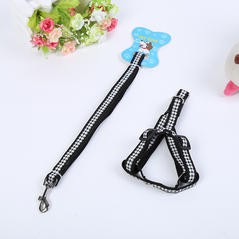 Love is still pet wholesale spot pet rope grid patch cloth with chest and back dog leash manufacturers direct sales