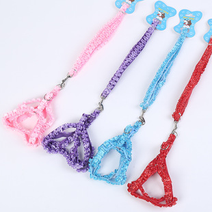 Love is still pet wholesale spot pet rope grid patch cloth with chest and back dog leash manufacturers direct sales