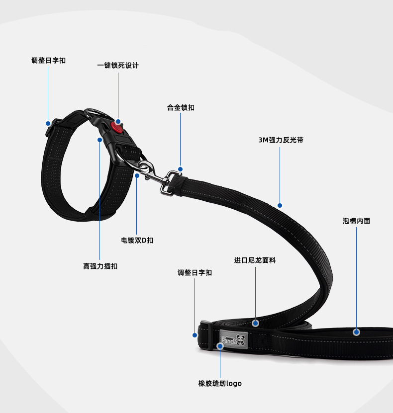 Factory Direct Sales Hot Sale Luminous Reflective Hand Holding Rope Nylon Bandana Double D Buckle Adjustable Dog Collar Pet Rope Wholesale Factory Direct Sales Hot Sale Luminous Reflective Hand Holding Rope Nylon Bandana Double D Buckle Adjustable Dog Collar Pet Rope Wholesale