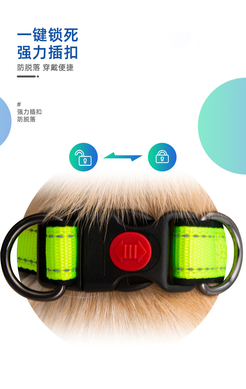 Factory Direct Sales Hot Sale Luminous Reflective Hand Holding Rope Nylon Bandana Double D Buckle Adjustable Dog Collar Pet Rope Wholesale Factory Direct Sales Hot Sale Luminous Reflective Hand Holding Rope Nylon Bandana Double D Buckle Adjustable Dog Collar Pet Rope Wholesale