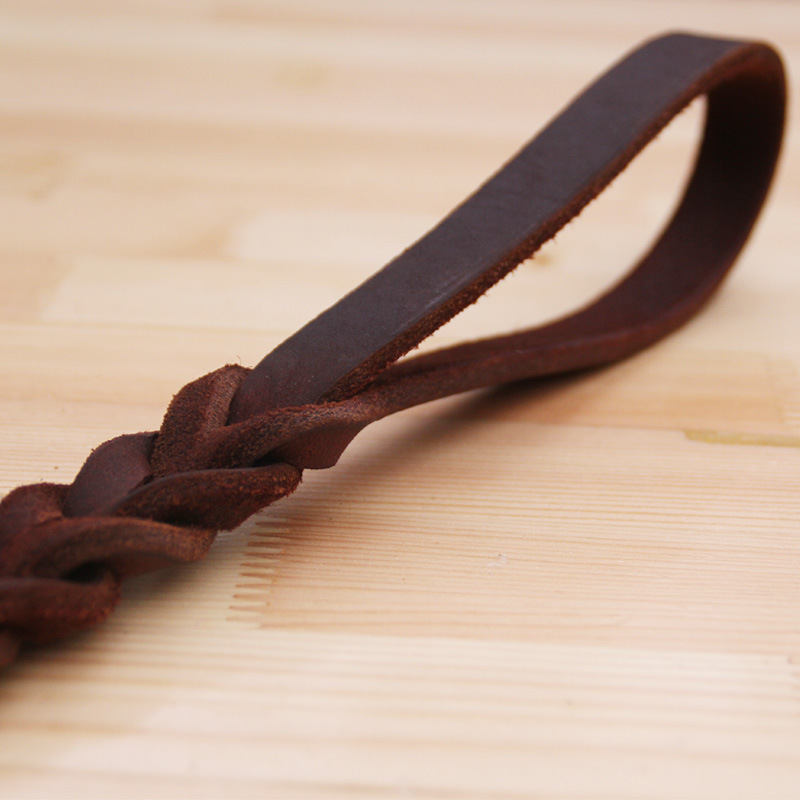 Leather Pulling Rope Cowhide Dog Chain Pet Rope Cowhide Short Step Pull Traction Belt Pull Peels Top Layer Leather