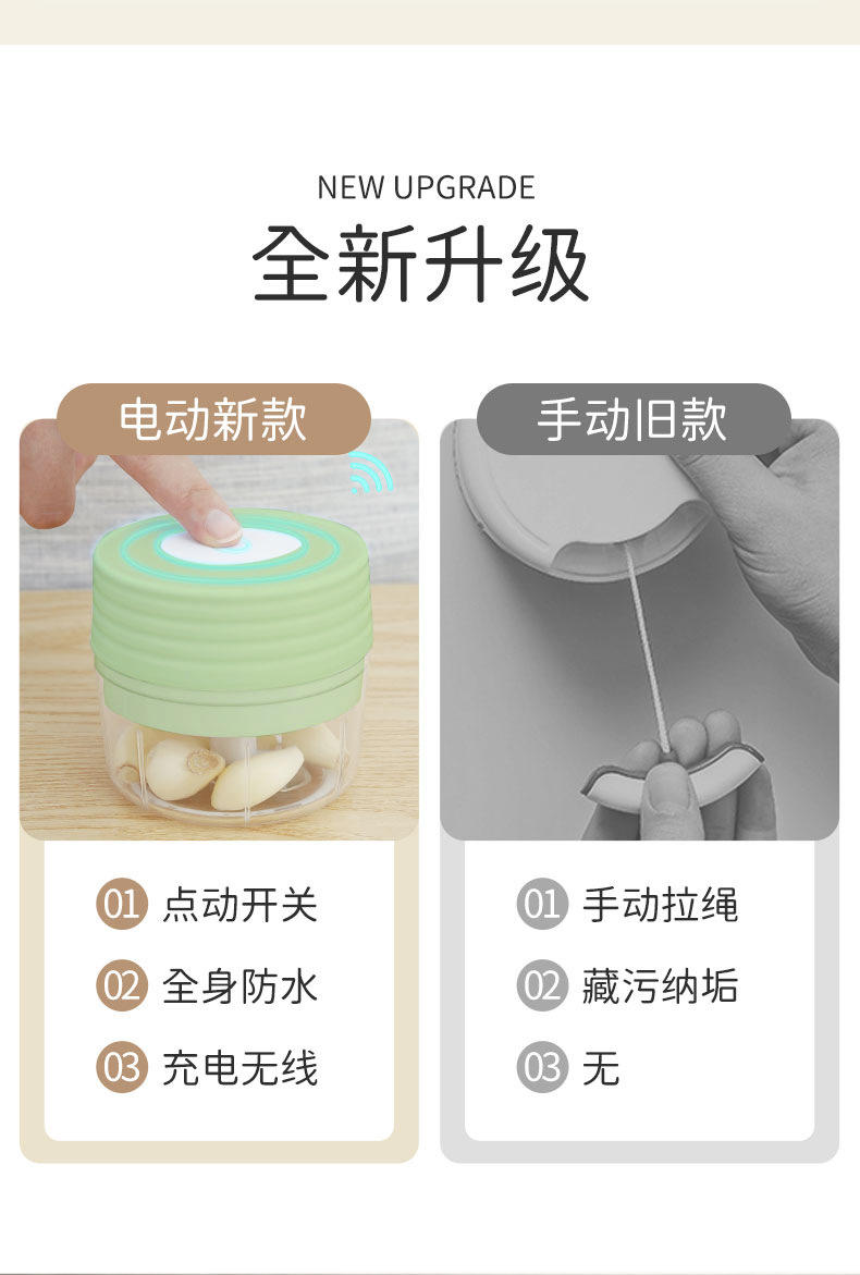 Electric Mashed Garlic Wireless Garlic Press Crushing Garlics Machine Garlic Crusher Mashed Garlic Artifact Garlic Foam Grate Garlic Household Food Supplement Electric Mashed Garlic Wireless Garlic Press Crushing Garlics Machine Garlic Crusher Mashed Garlic Artifact Garlic Foam Grate Garlic Household Food Supplement