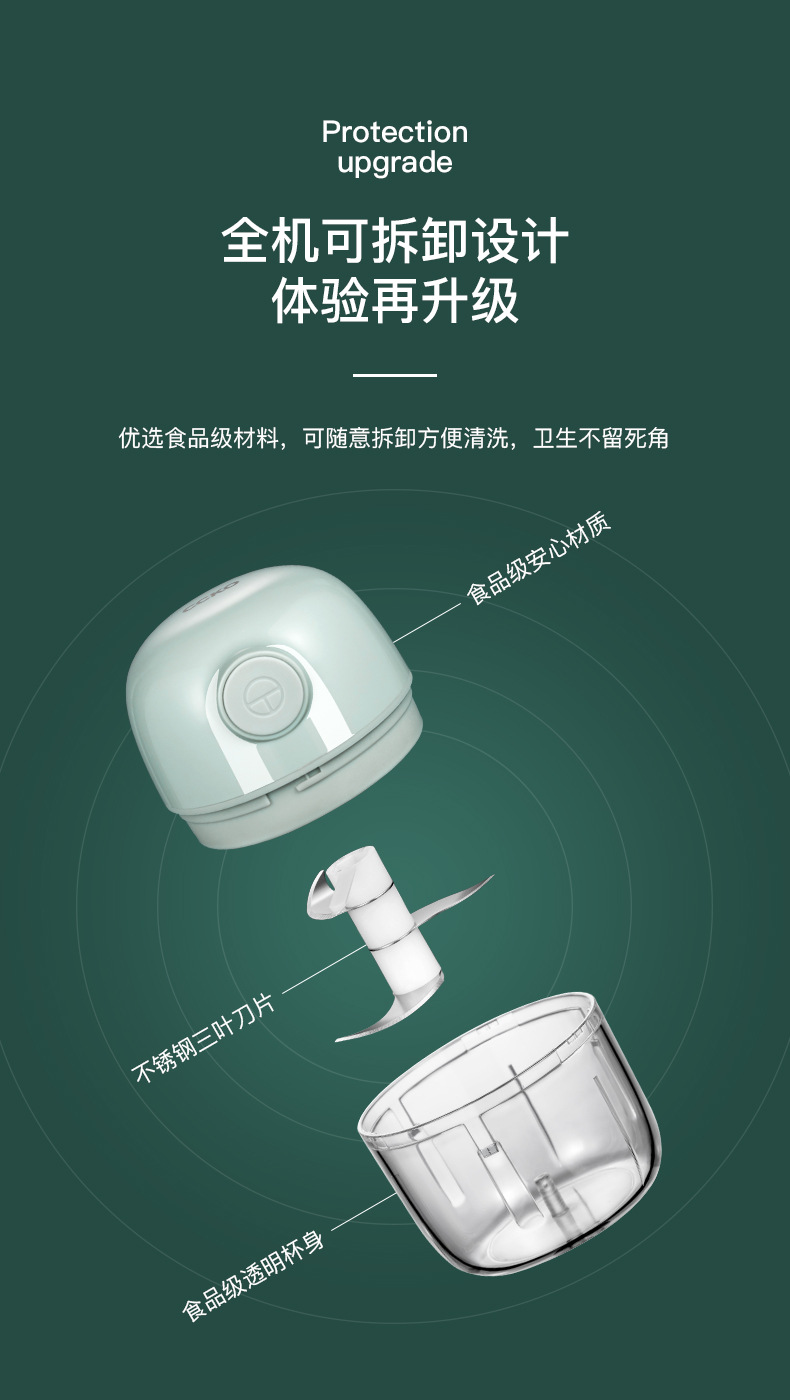 Garlic Grinder Mash Mashed Garlic Crusher Triturator Grate Garlic Garlic Press Minced Garlic Paper Shredder Electric Household Meat Grinder