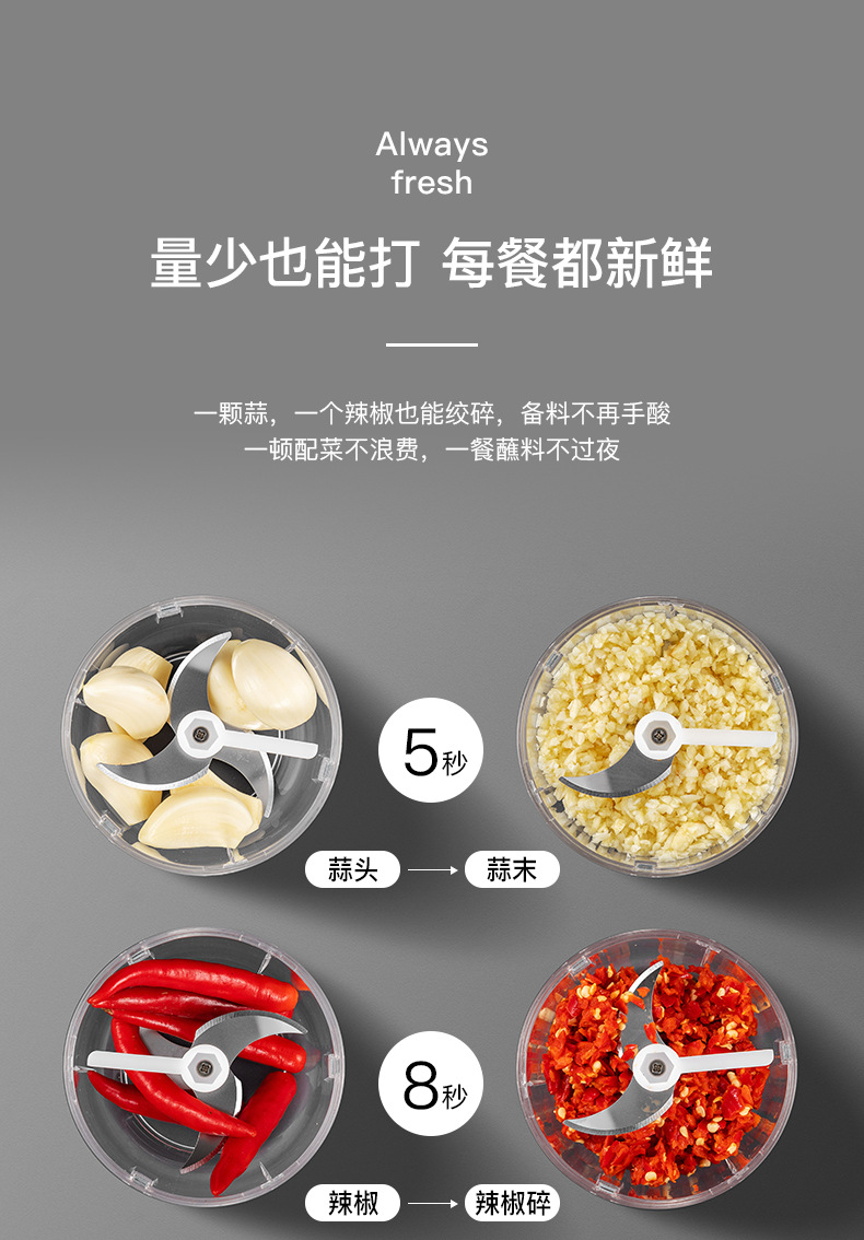 Garlic Grinder Mash Mashed Garlic Crusher Triturator Grate Garlic Garlic Press Minced Garlic Paper Shredder Electric Household Meat Grinder