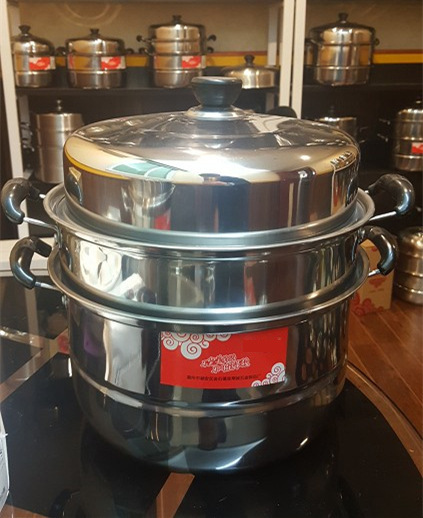 Steel Steamer Single Grate Double Grate DoubleLayer TwoLayer ThreeLayer Soup Pot Thickened Single Bottom Double Bottom