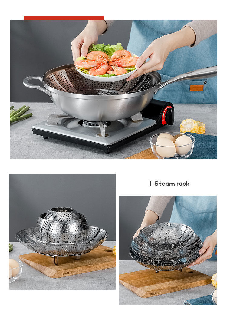 Multifunctional Stainless Steel Grate Retractable Steamer Household Steamer Small Steamer Steamed Stuffed Bun Multifunctional Egg Steaming Plate Steamer Multifunctional Stainless Steel Grate Retractable Steamer Household Steamer Small Steamer Steamed Stuffed Bun Multifunctional Egg Steaming Plate Steamer