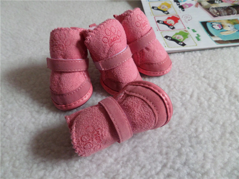 Factory Direct Sales Wholesale Dog Shoes Snow Boots Bichon Pet Dog Cat Chihuahua Lambswool Dog Cotton Shoes Pet Shoes