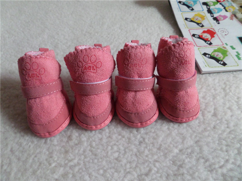 Factory Direct Sales Wholesale Dog Shoes Snow Boots Bichon Pet Dog Cat Chihuahua Lambswool Dog Cotton Shoes Pet Shoes