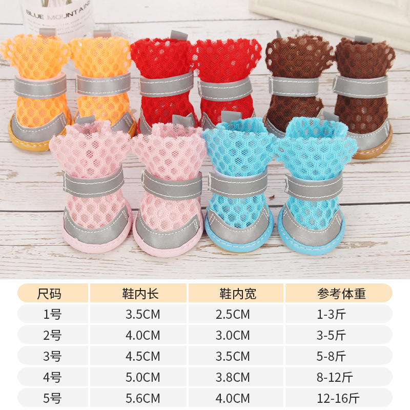 Summer Breathable Puppy Dog Shoes Mesh Sandals Teddy VIP Pomeranian Small Dog Pet Shoes Dog Shoes 4