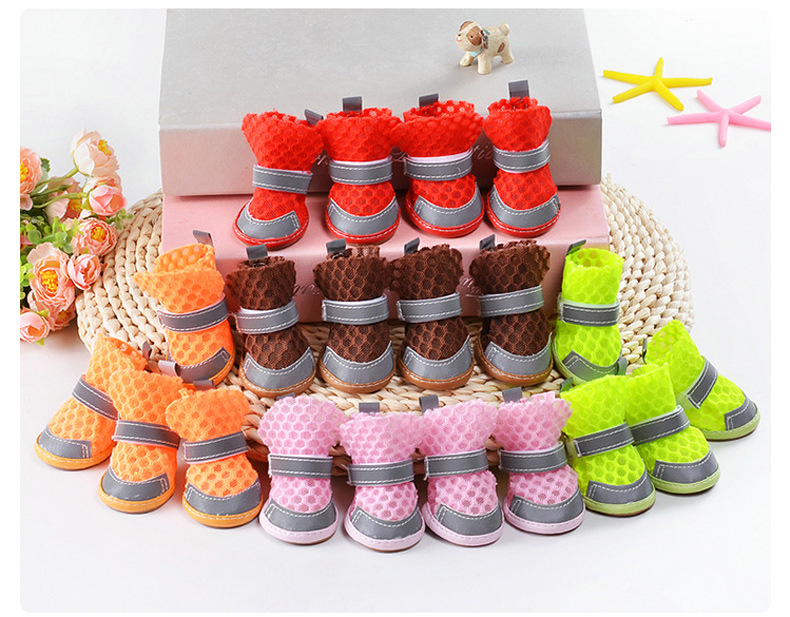 Summer Breathable Puppy Dog Shoes Mesh Sandals Teddy VIP Pomeranian Small Dog Pet Shoes Dog Shoes 4