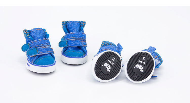 Lanboer blue Boer pet shoes new sports skid resistant canvas shoes small and medium sized dog shoes