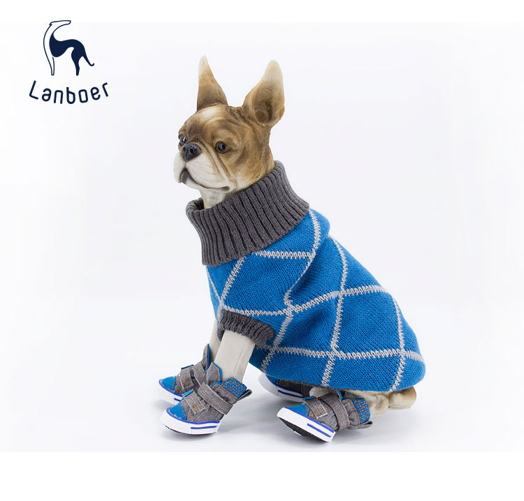 Lanboer blue Boer pet shoes new sports skid resistant canvas shoes small and medium sized dog shoes
