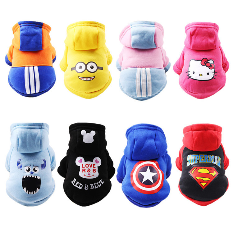 Pet Clothes Autumn and Winter New Dog Cat Cartoon Cartoon Hooded Sweater Warm Fleece Cotton One Product Dropshipping Pet Clothes Autumn and Winter New Dog Cat Cartoon Cartoon Hooded Sweater Warm Fleece Cotton One Product Dropshipping
