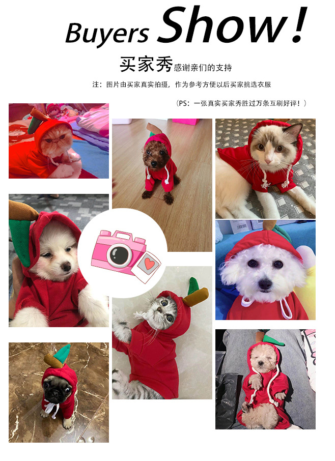 Fruit Dog Cat Small Medium and Large Dogs Autumn Winter Sweater Fleece Clothing Supplies Pet TeddyFrench Bulldog Fruit Dog Cat Small Medium and Large Dogs Autumn Winter Sweater Fleece Clothing Supplies Pet TeddyFrench Bulldog