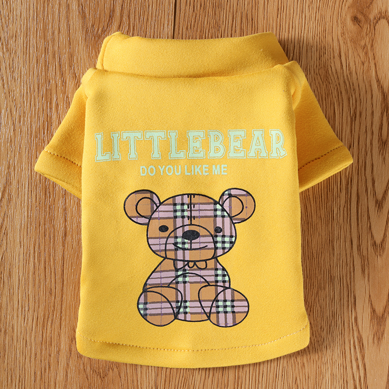 Cartoon Dog Pattern Sweater Autumn and Winter Four-Legged Dog Clothes Polyester Teddy New Pet Clothes Small Pet Supplies