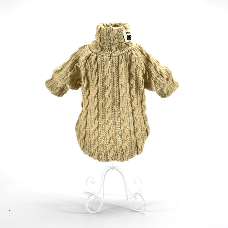 Hot Pet Turtleneck Knitting Sweater Threedimensional Embroidery Collar Cat and Dog Sweater Dog Clothes Autumn and Winter