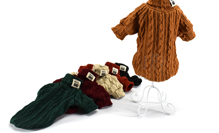 Hot Pet Turtleneck Knitting Sweater Threedimensional Embroidery Collar Cat and Dog Sweater Dog Clothes Autumn and Winter Hot Pet Turtleneck Knitting Sweater Threedimensional Embroidery Collar Cat and Dog Sweater Dog Clothes Autumn and Winter