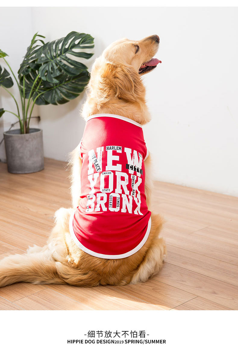 Big Dog Vest Spring and Summer Thin Breathable Golden Hair Samo Pet Two-legged T-shirt Sweater Medium Large Dog Clothes Big Dog Vest Spring and Summer Thin Breathable Golden Hair Samo Pet Two-legged T-shirt Sweater Medium Large Dog Clothes