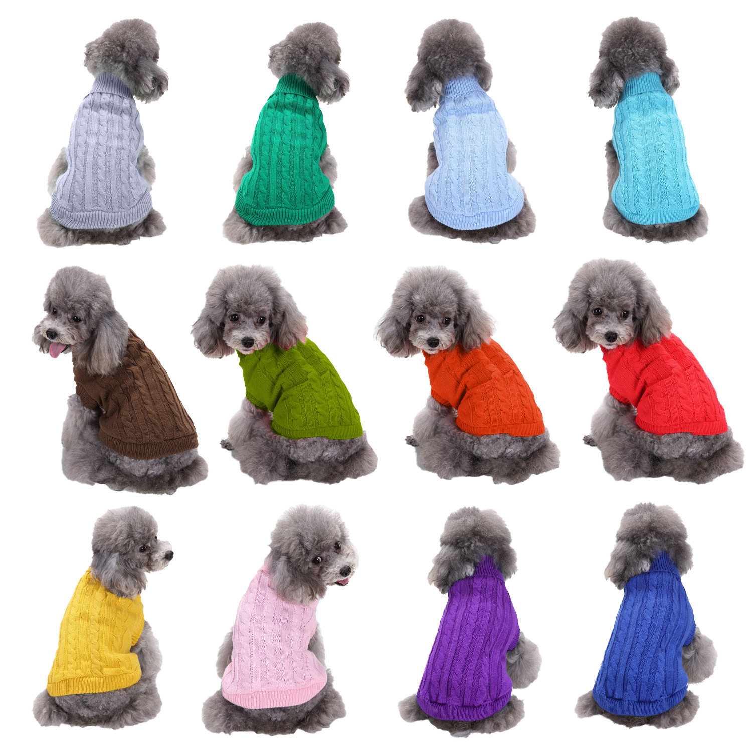 Pet Supplies Dog Clothing Solid Color Pet Dog Dog Sweater Dog Clothes Autumn and Winter Wholesale Pet Supplies Dog Clothing Solid Color Pet Dog Dog Sweater Dog Clothes Autumn and Winter Wholesale