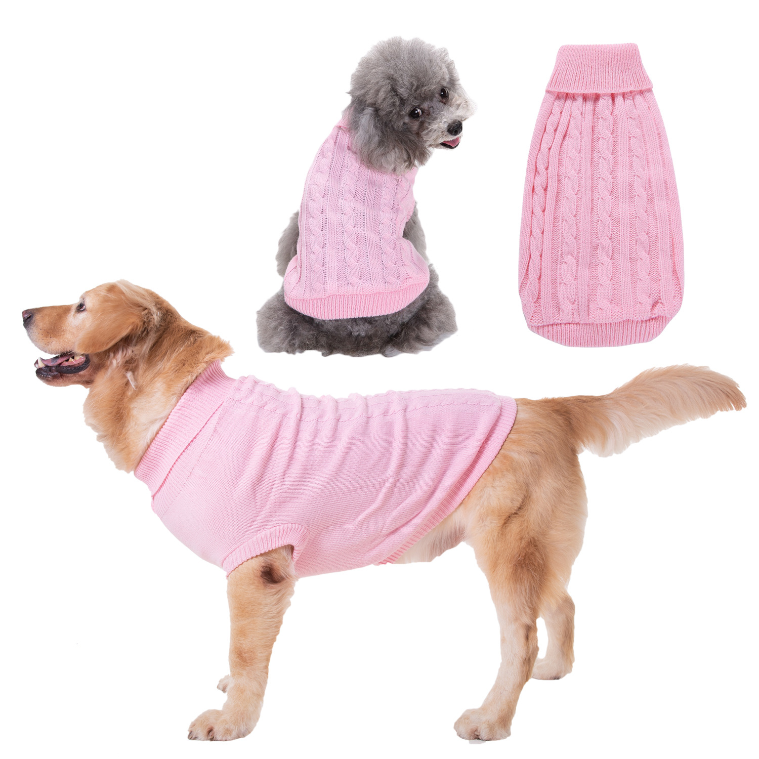 Pet Supplies Dog Clothing Solid Color Pet Dog Dog Sweater Dog Clothes Autumn and Winter Wholesale Pet Supplies Dog Clothing Solid Color Pet Dog Dog Sweater Dog Clothes Autumn and Winter Wholesale